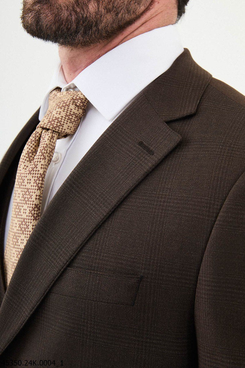 Chocolate Brown Three - Piece Formal Suit - SUITHARBOR
