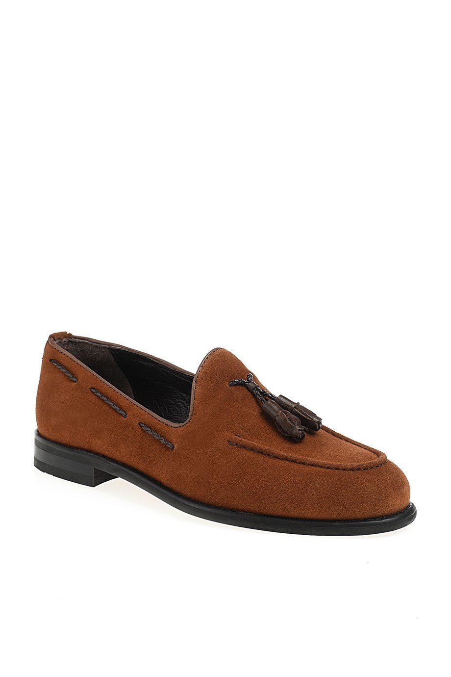 Cinnamon Men's Suede Tassel Loafers - SUITHARBOR