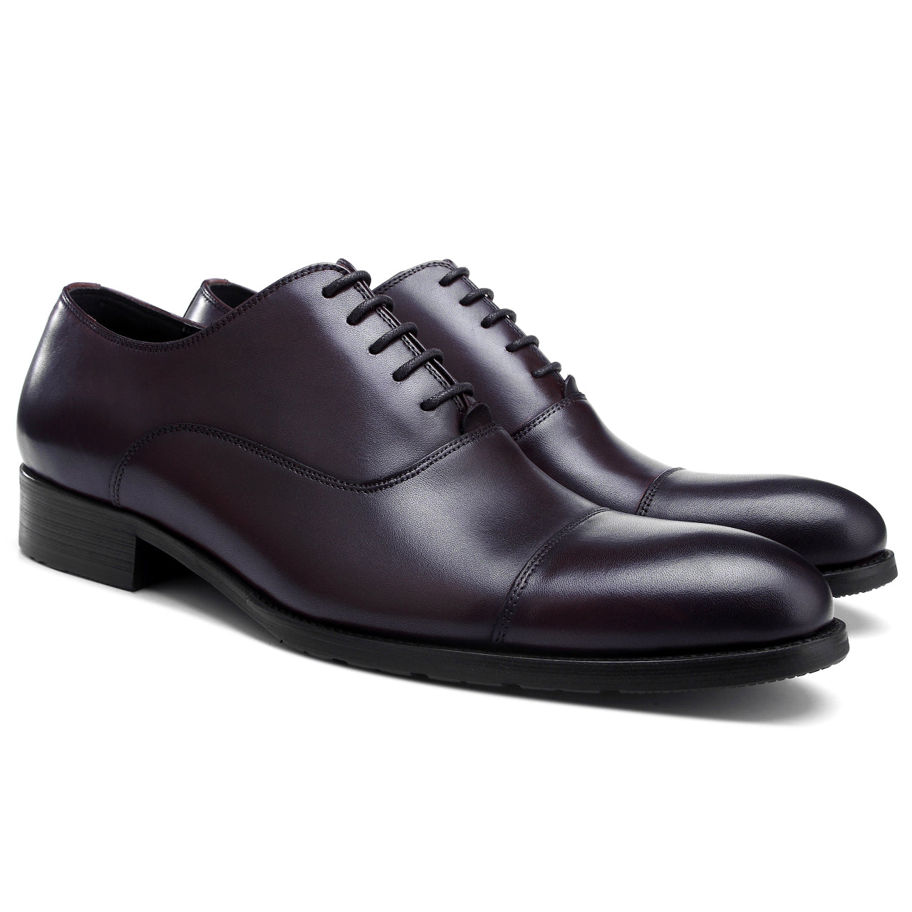 Classic Black Cap-Toe Oxfords