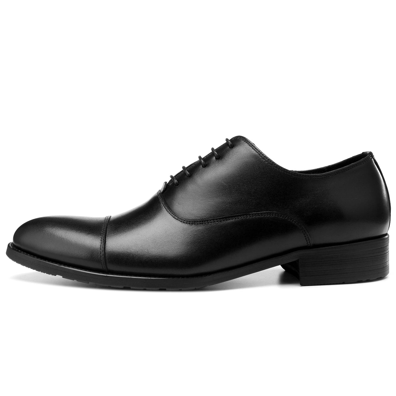 Classic Black Cap-Toe Oxfords