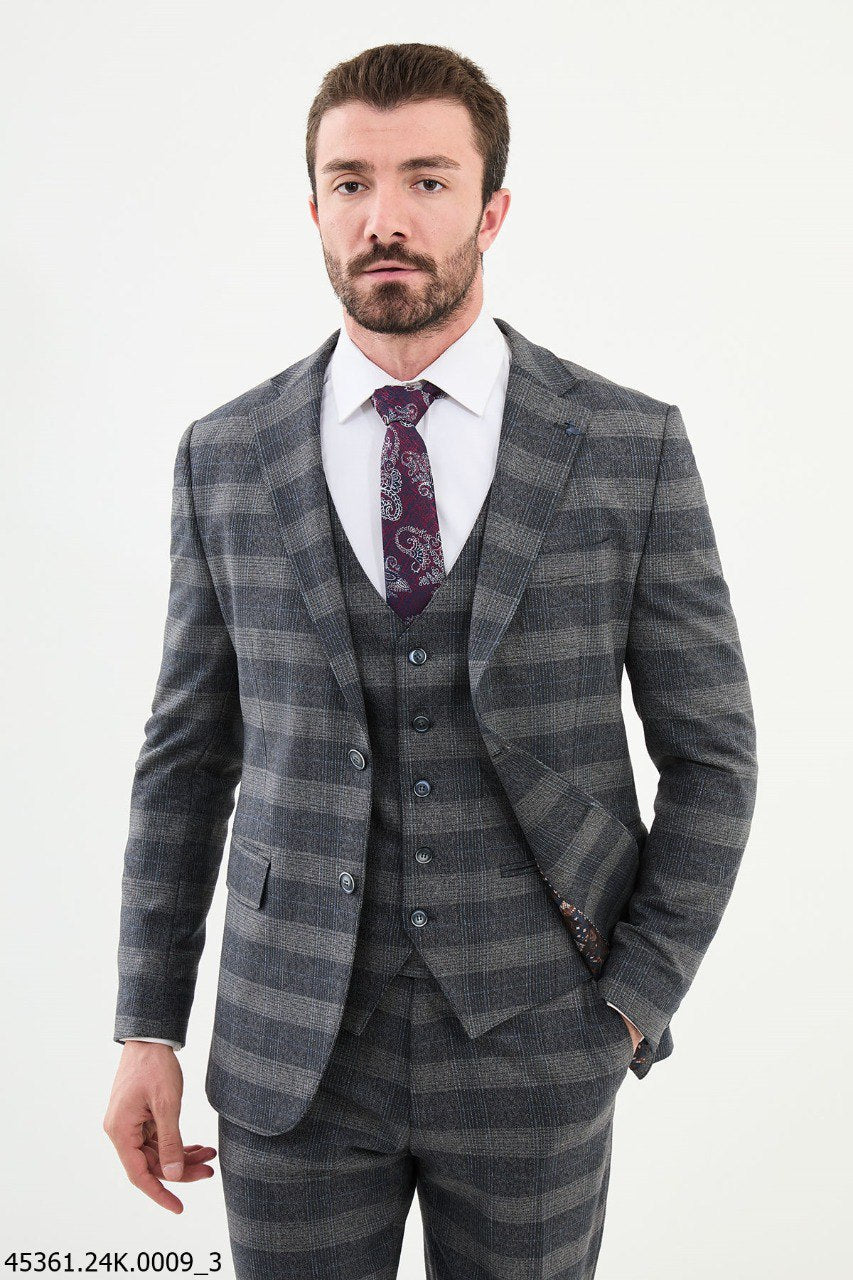 Classic Grey Three - Piece Suit - SUITHARBOR