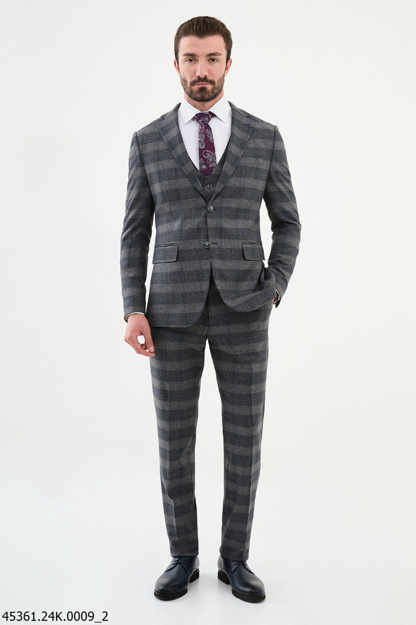 Classic Grey Three - Piece Suit - SUITHARBOR