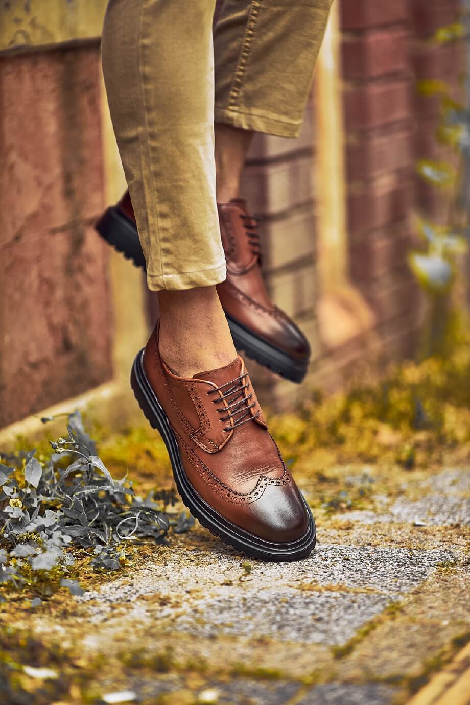 Camel Leather Brogues  Perfect Leather Dress Shoes for Weddings 43