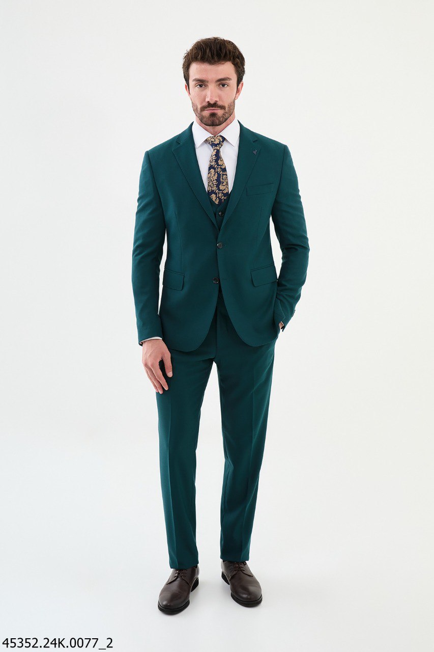 Emerald Green Slim Fit 3 - Piece Suit - SUITHARBOR