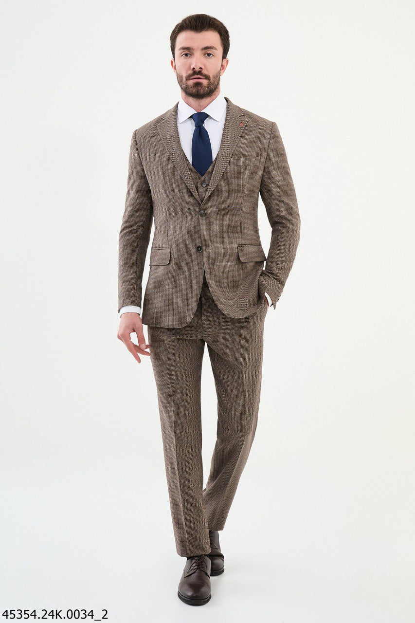 Heritage Brown Plaid Three - Piece Suit - SUITHARBOR
