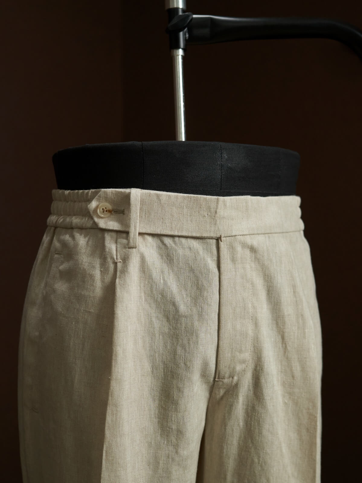 Men's Beige Linen Summer Trousers - SUITHARBOR