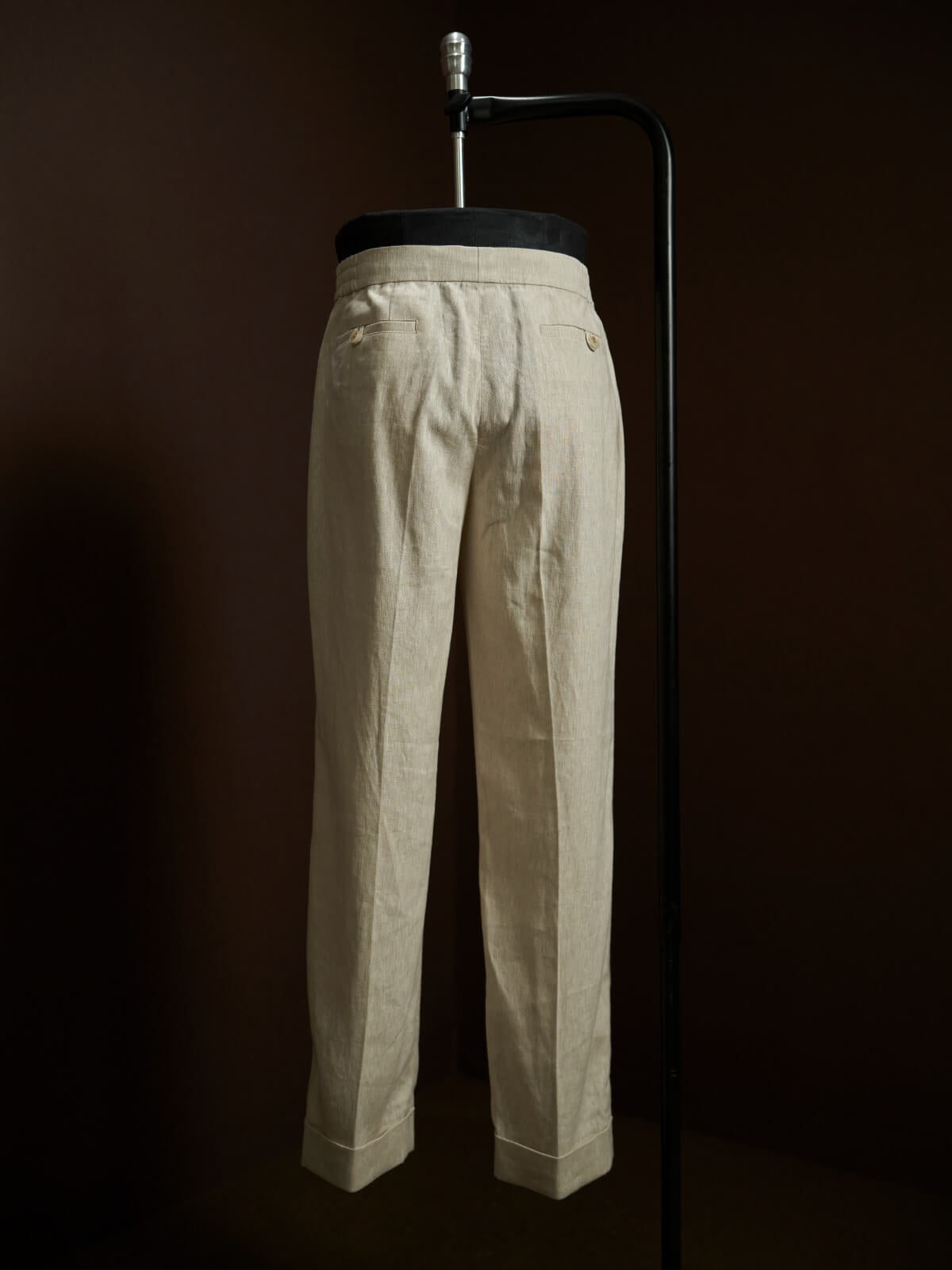 Men's Beige Linen Summer Trousers - SUITHARBOR
