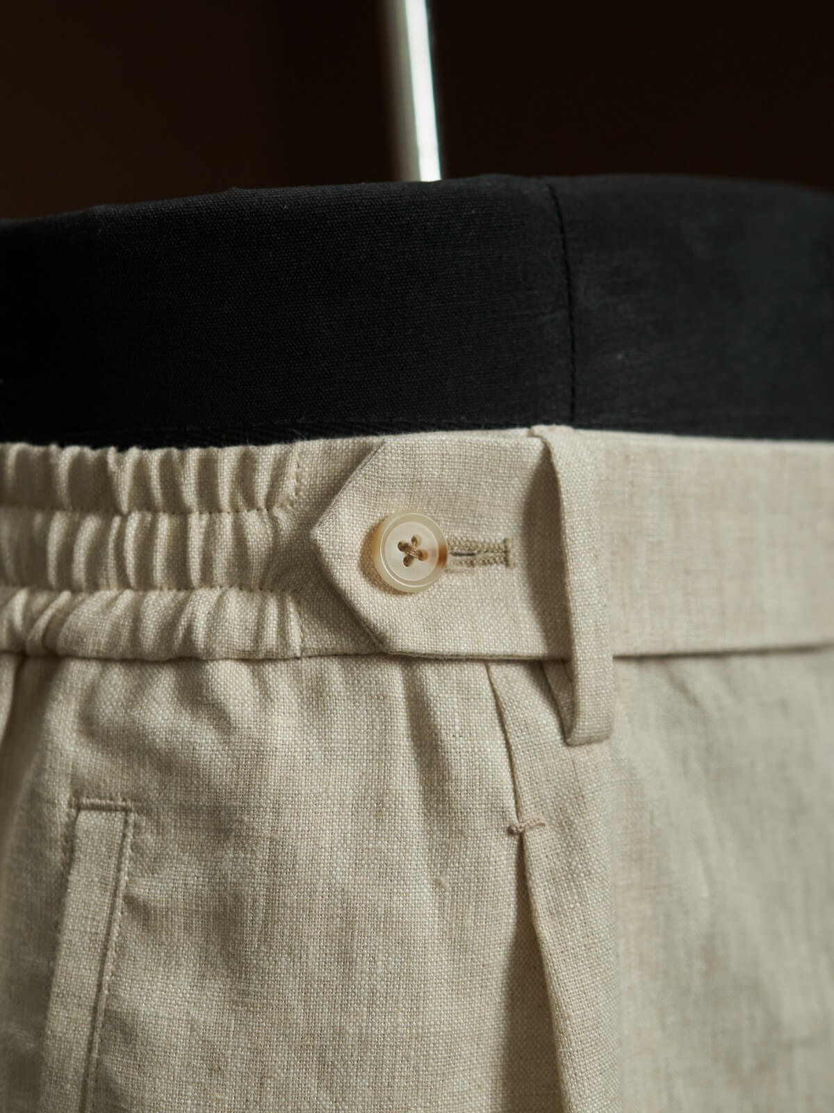 Men's Beige Linen Summer Trousers - SUITHARBOR