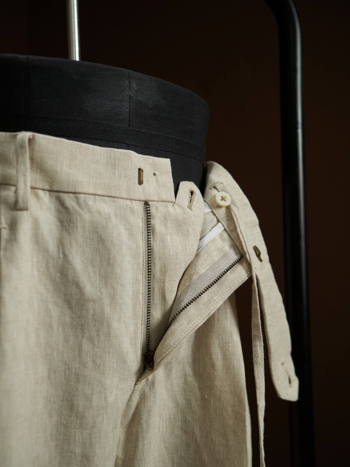 Men's Beige Linen Summer Trousers - SUITHARBOR