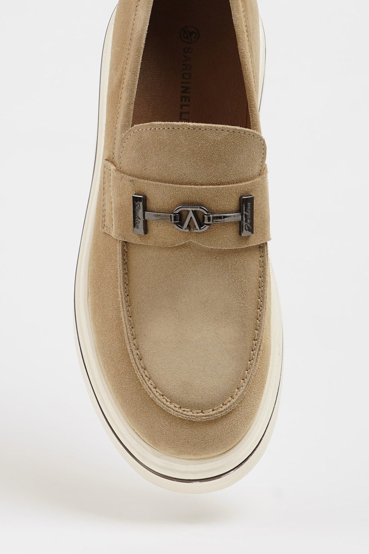 Men’s Beige Suede Slip - On Loafers - SUITHARBOR
