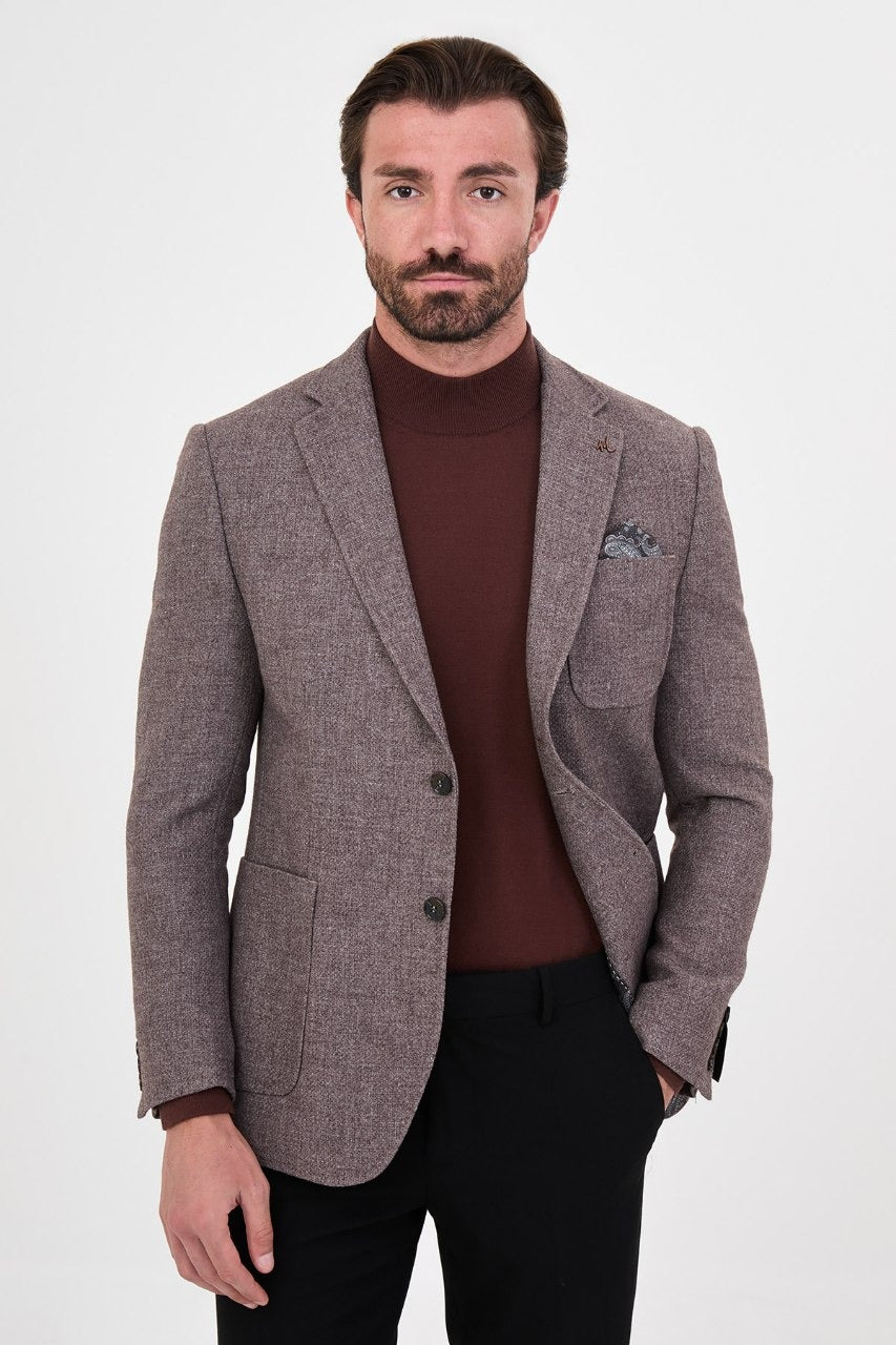 Men’s beige blazer, front view