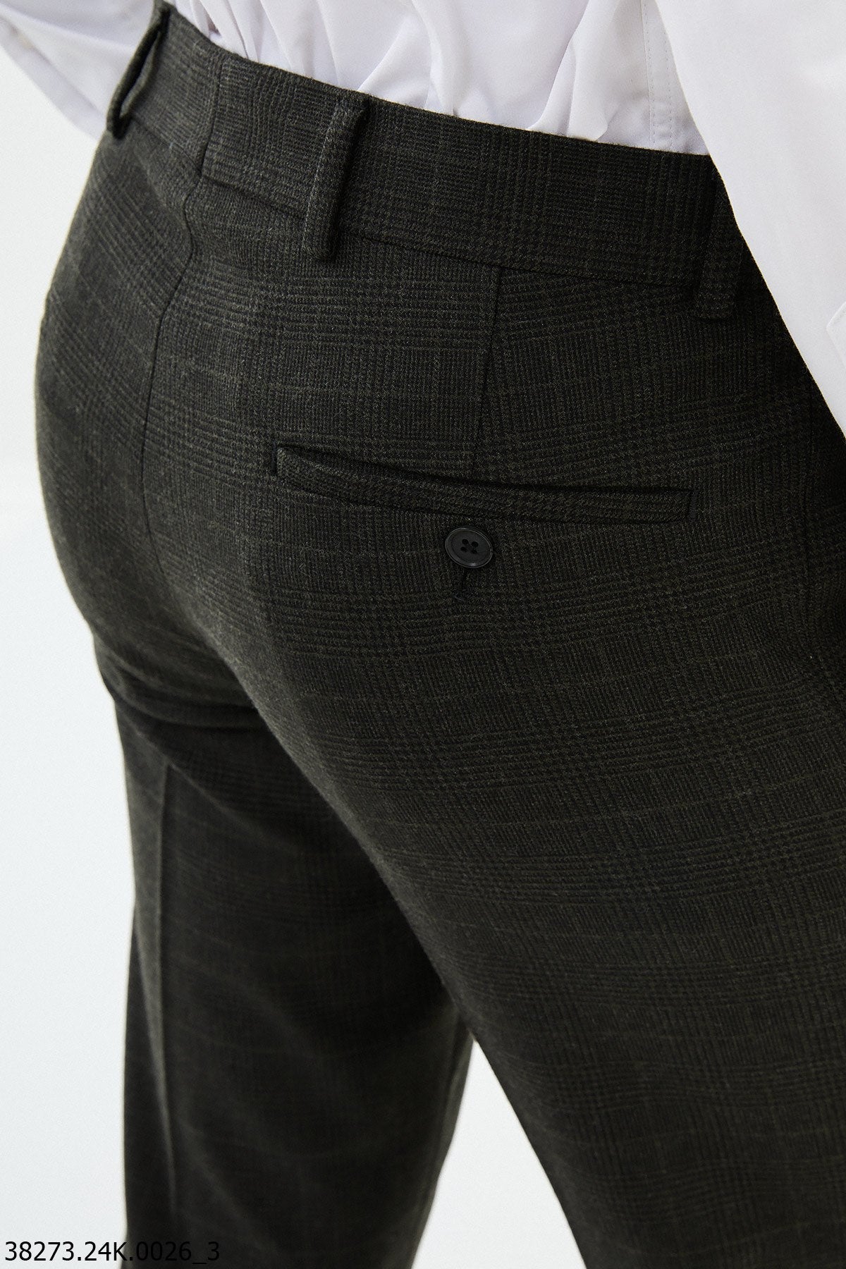 Men’s Black Check Slim Fit Trousers - SUITHARBOR
