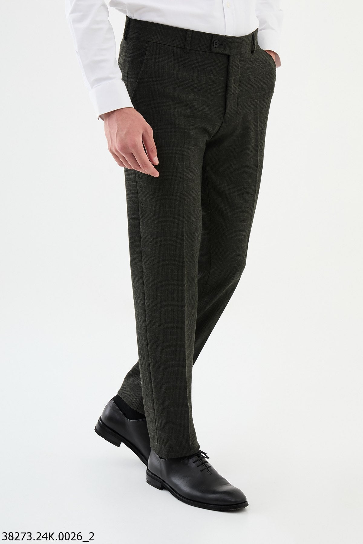 Men’s Black Check Slim Fit Trousers - SUITHARBOR