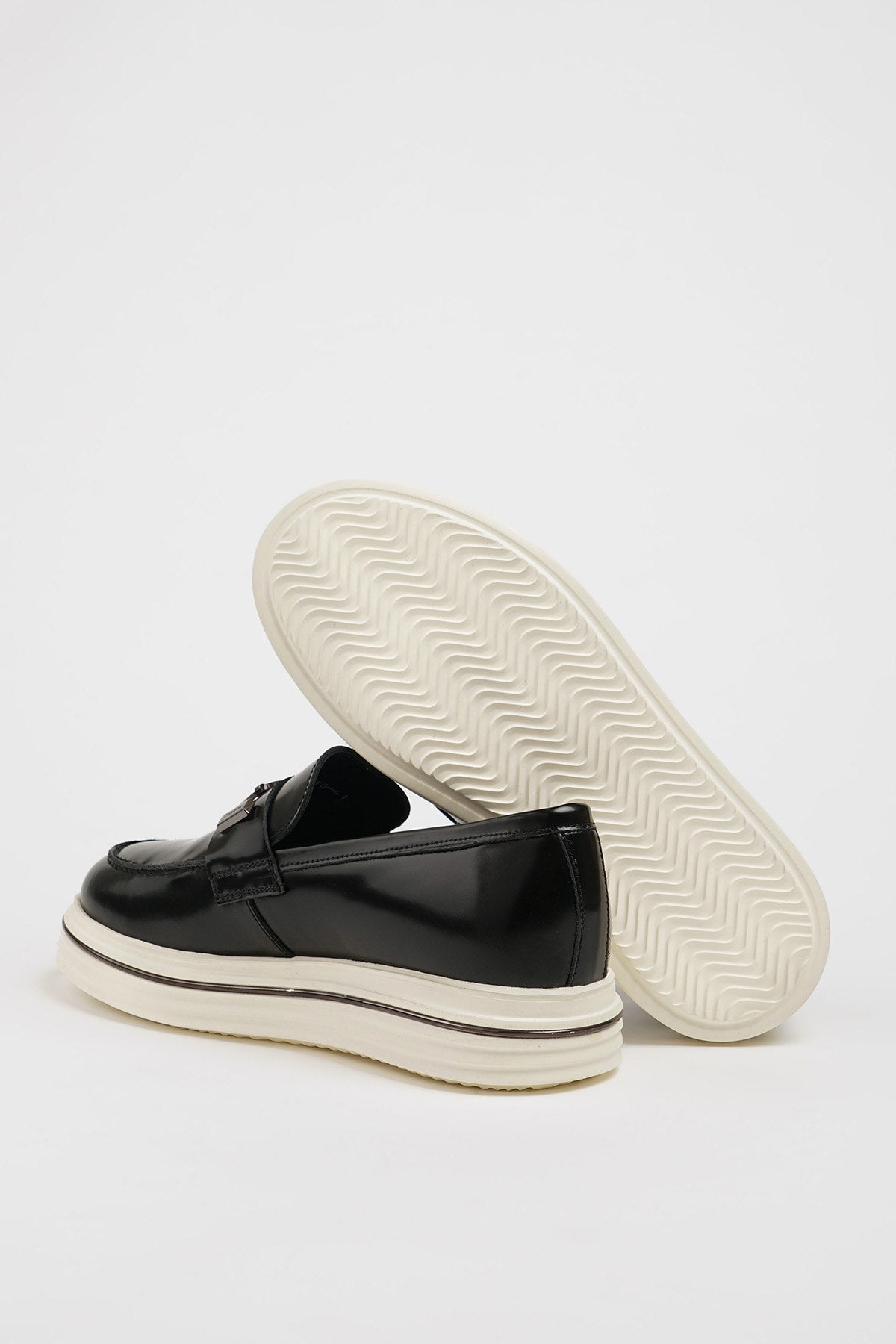 Men’s Black Leather Slip - On Loafers - SUITHARBOR