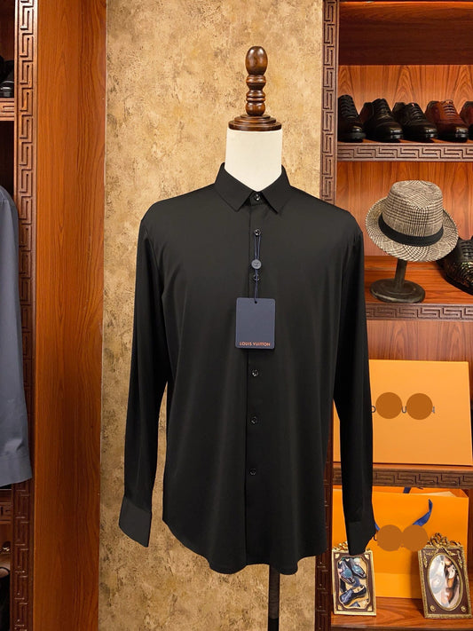 Men’s Black Signature Dress Shirt - SUITHARBOR
