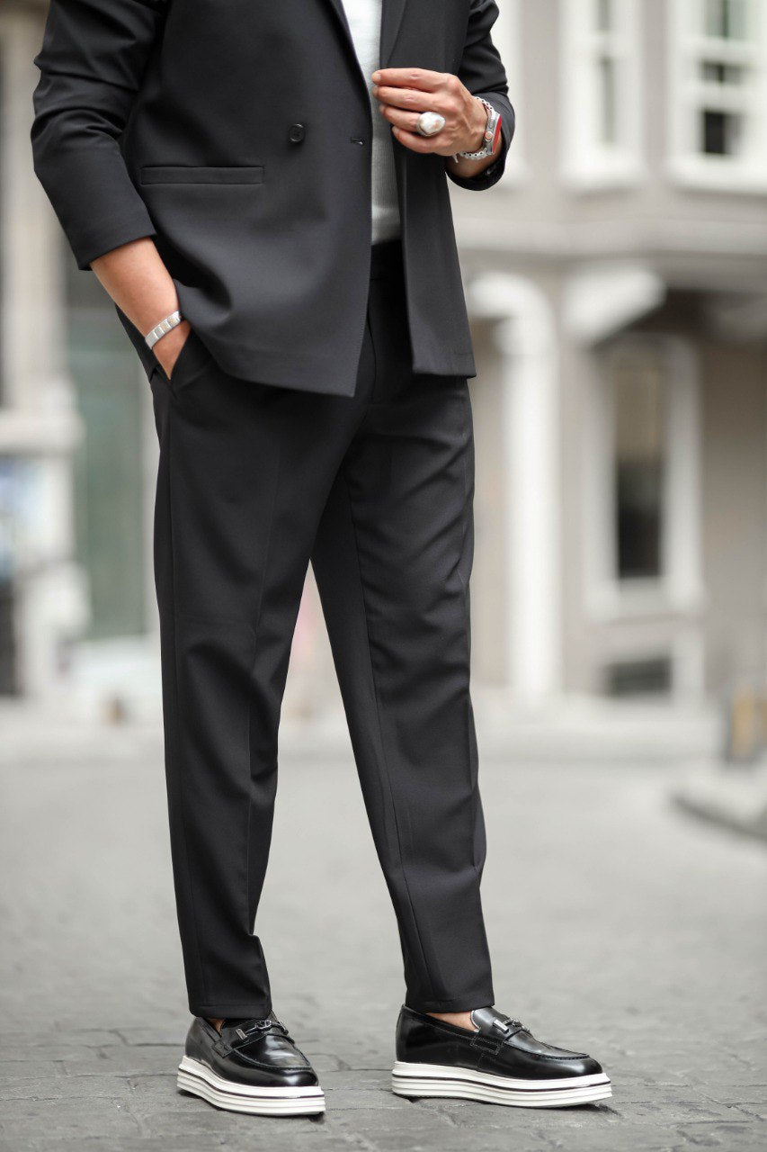 Men’s Black Slim Fit Lightweight Summer Suit - SUITHARBOR