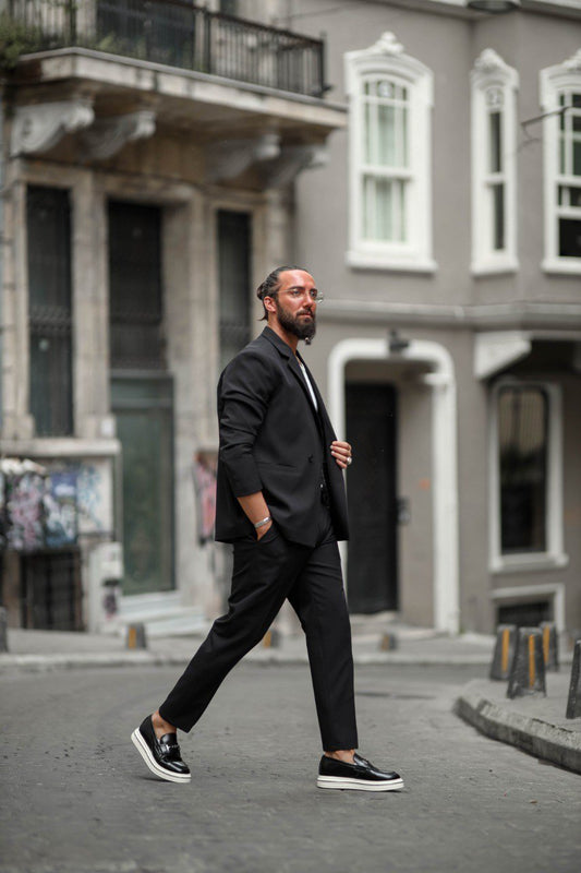 Men’s Black Slim Fit Lightweight Summer Suit - SUITHARBOR