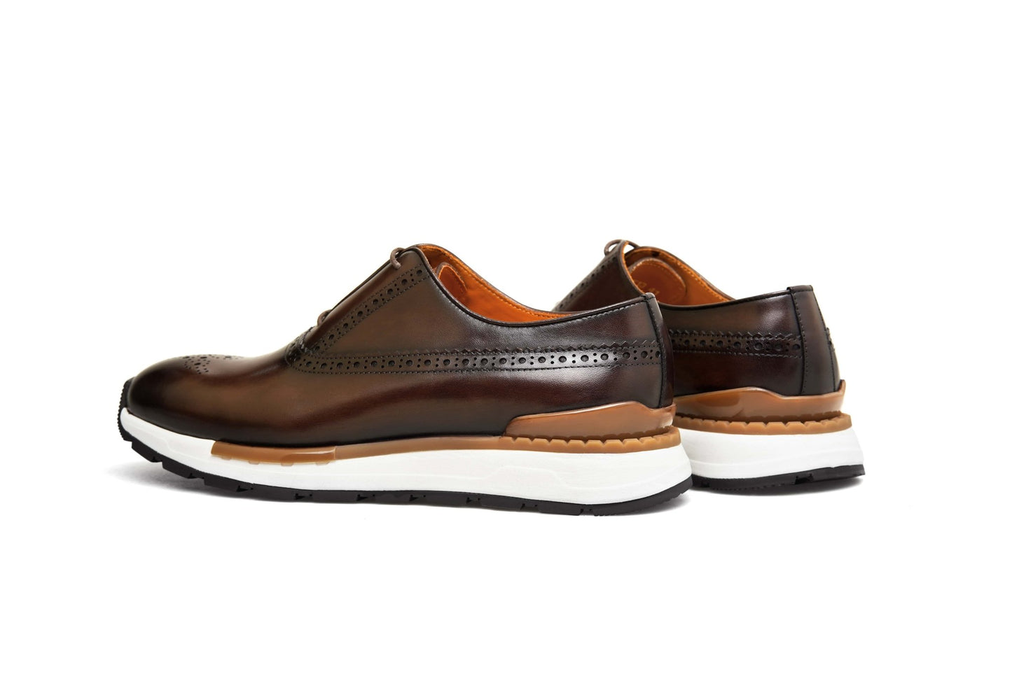 Men’s Brown Leather Brogue Slip - On Sneakers - SUITHARBOR
