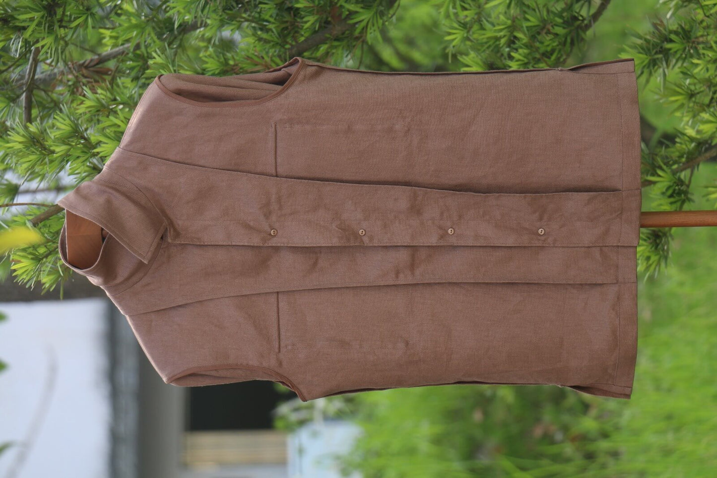 Men’s Brown Linen Field Jacket - SUITHARBOR