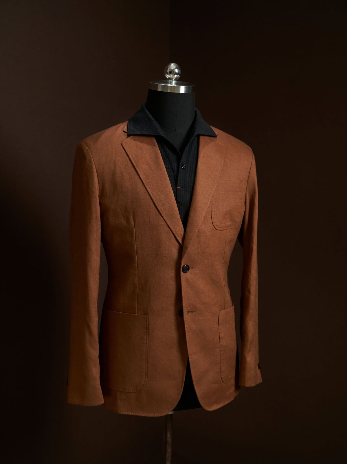 Men’s Brown Linen Jacket & Vest Set - SUITHARBOR