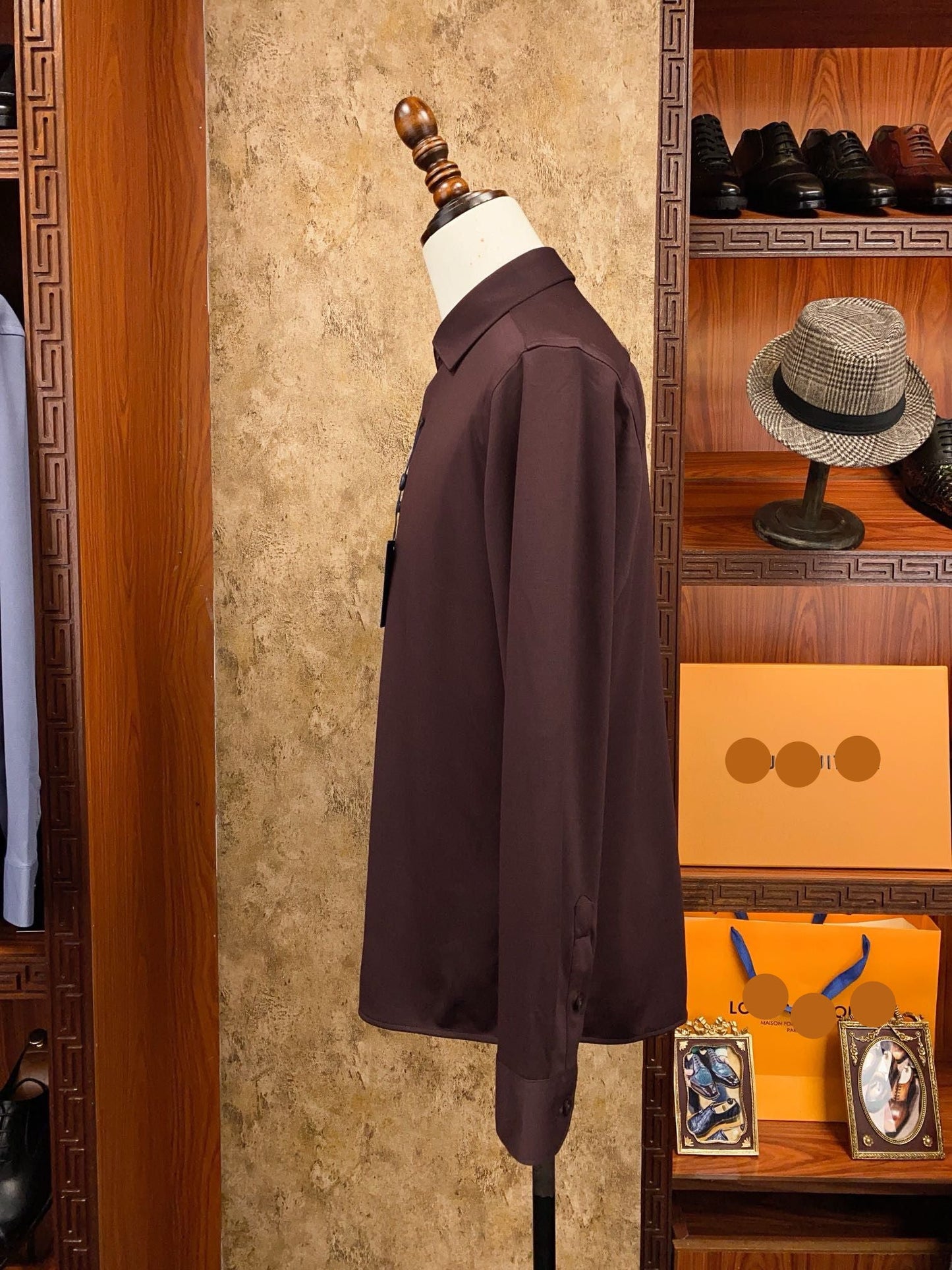 Men’s Brown Prestige Dress Shirt - SUITHARBOR