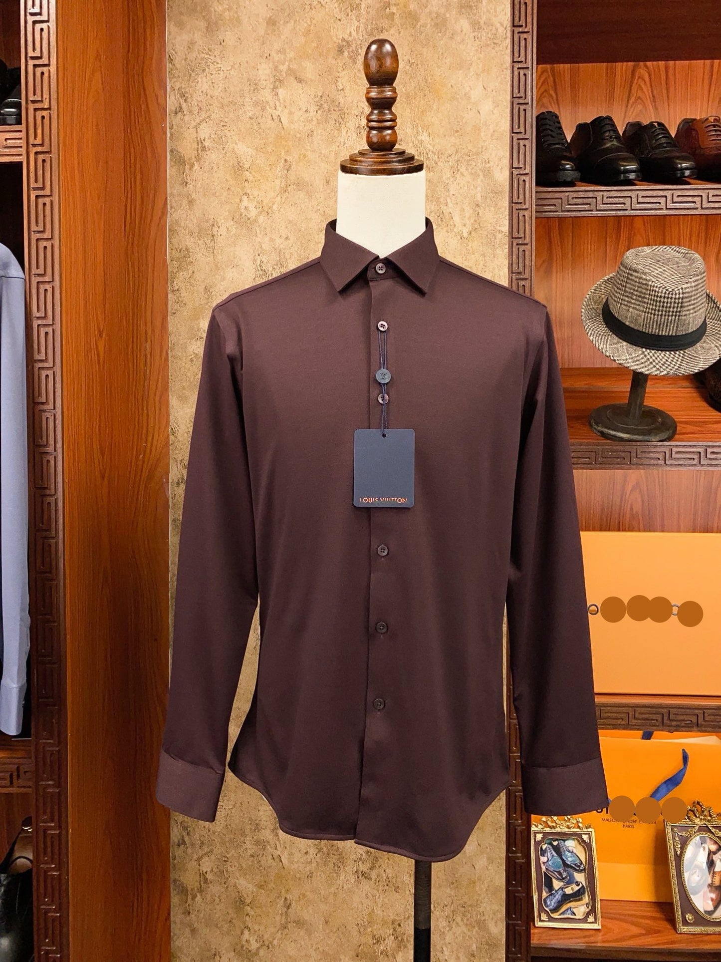 Men’s Brown Prestige Dress Shirt - SUITHARBOR