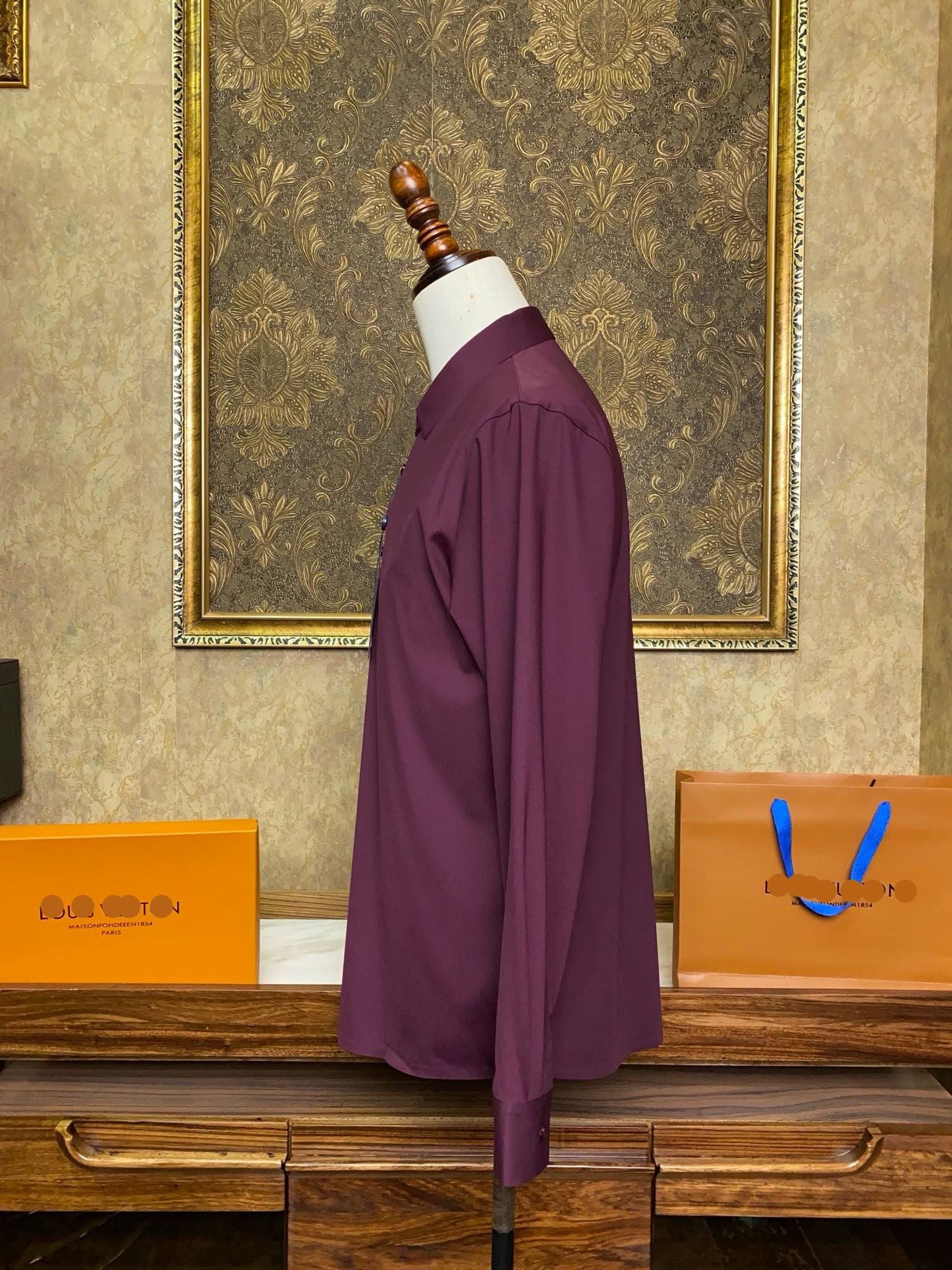 Men’s Burgundy Prestige Dress Shirt - SUITHARBOR