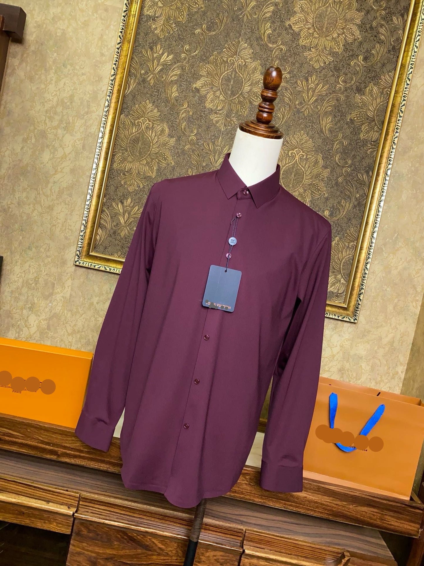 Men’s Burgundy Prestige Dress Shirt - SUITHARBOR