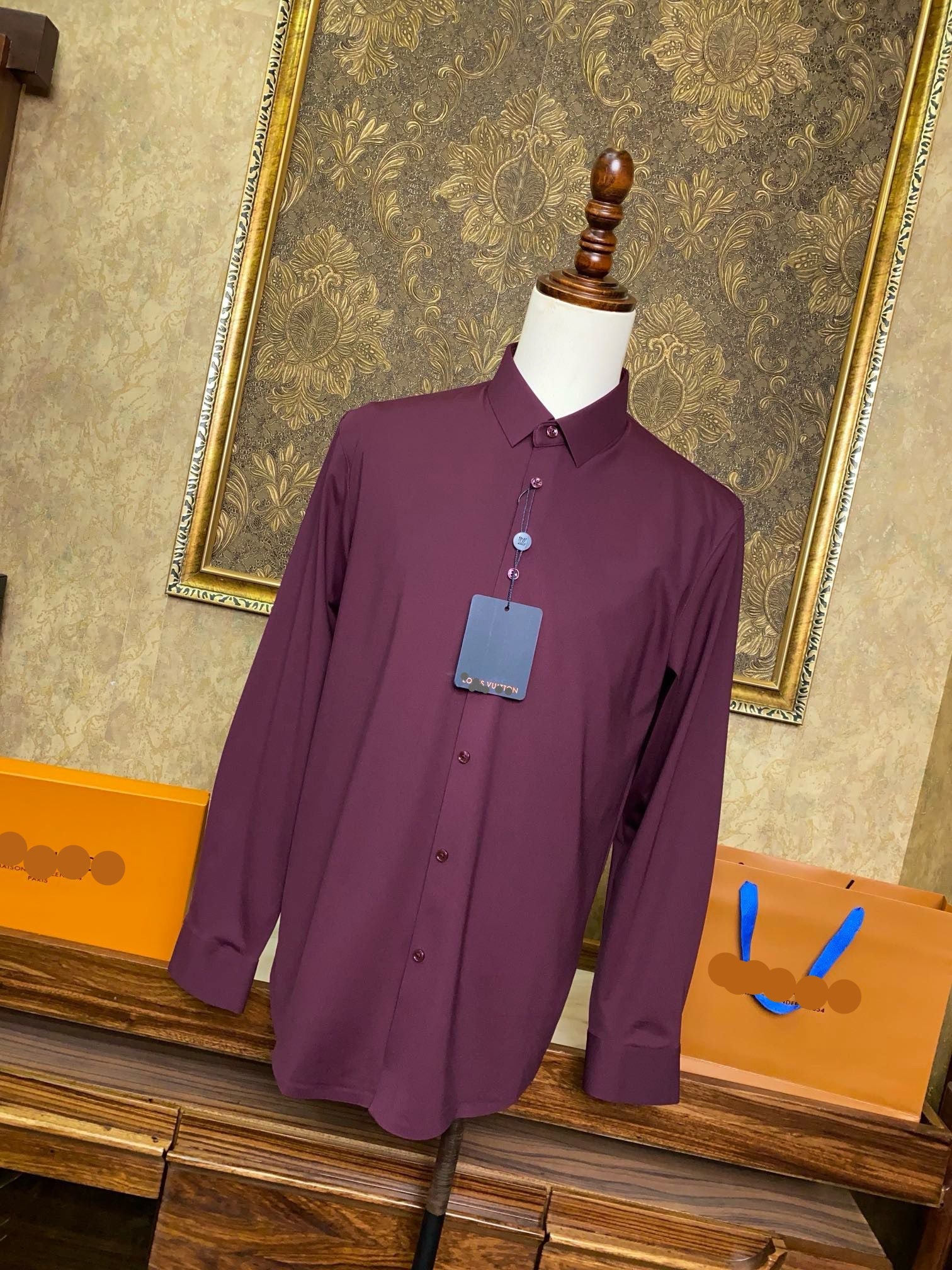 Men’s Burgundy Prestige Dress Shirt - SUITHARBOR