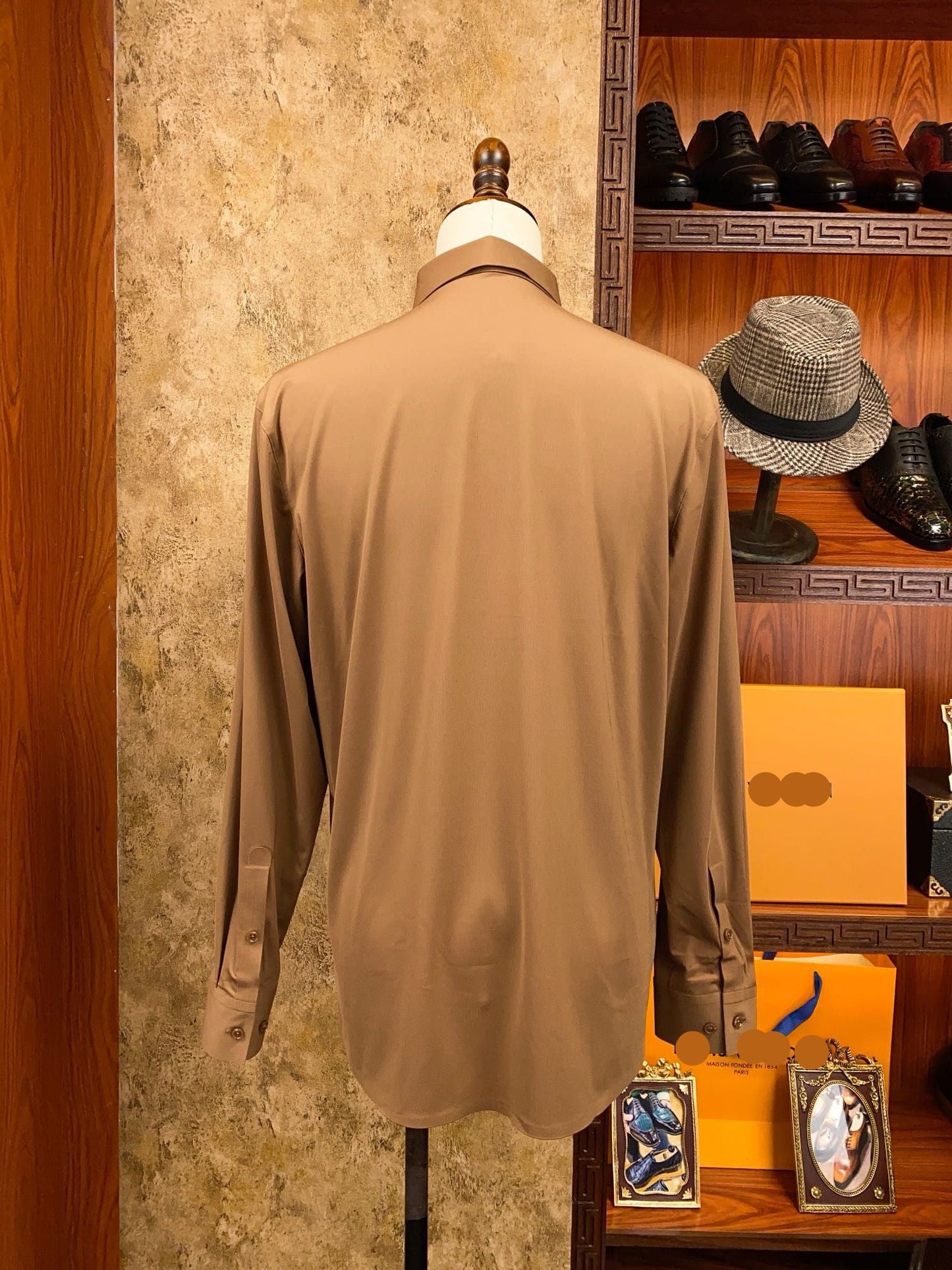 Men’s Camel Tan Executive Dress Shirt - SUITHARBOR