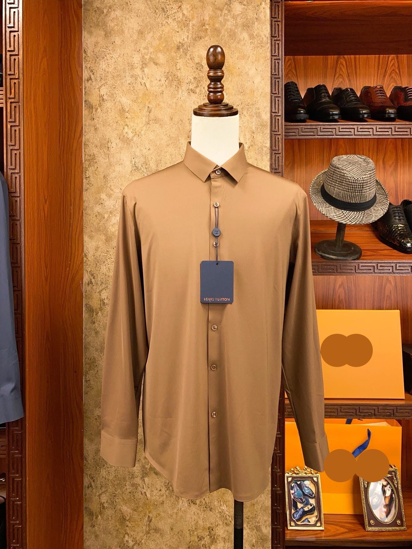 Men’s Camel Tan Executive Dress Shirt - SUITHARBOR