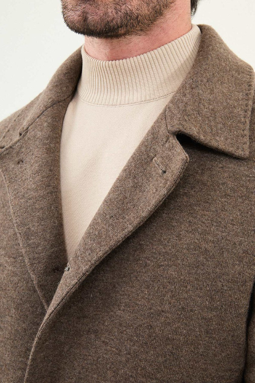 Men’s Classic Brown Tailored Wool - Blend Coat - SUITHARBOR