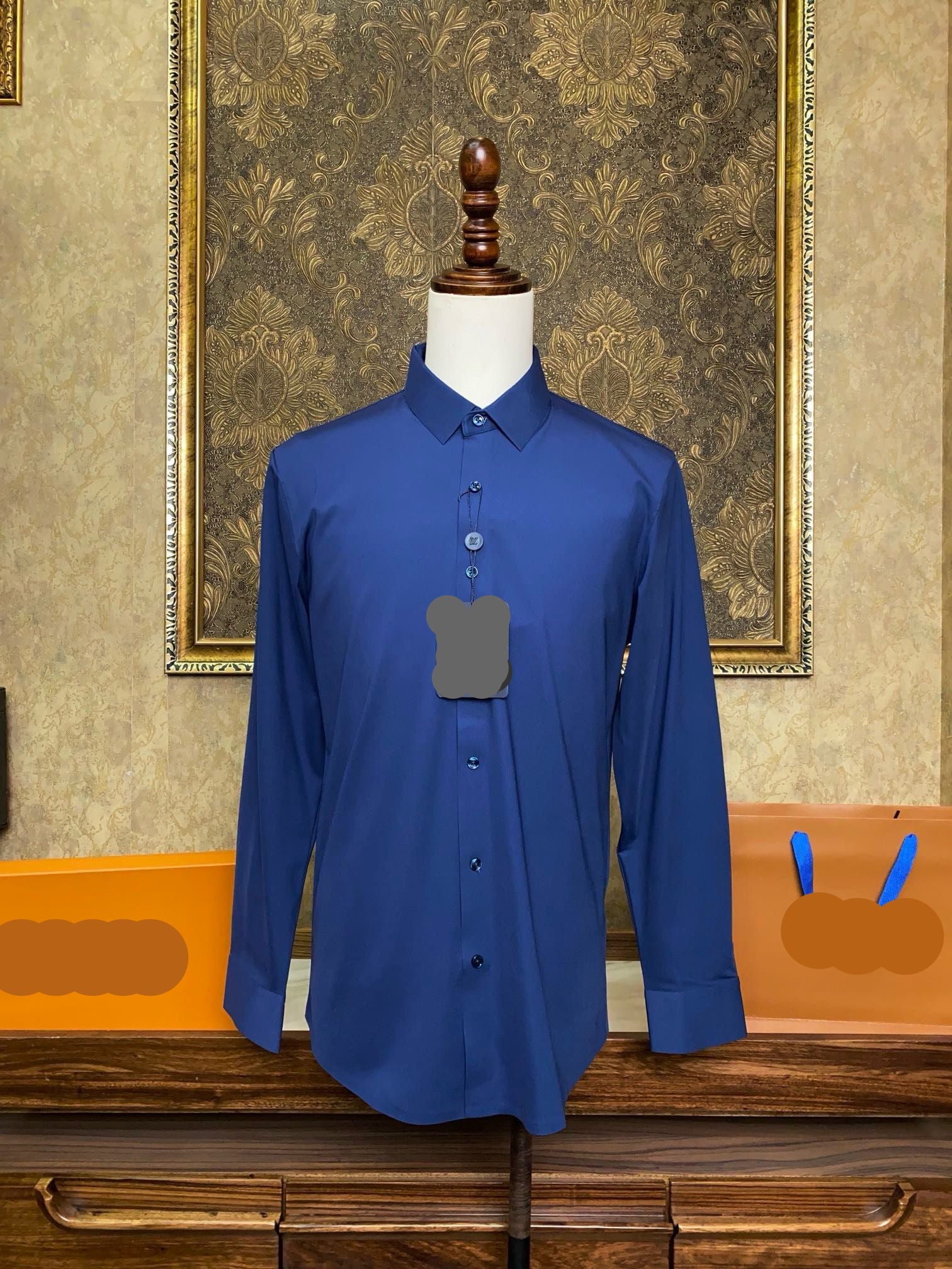 Men’s Classic Navy Executive Dress Shirt - SUITHARBOR