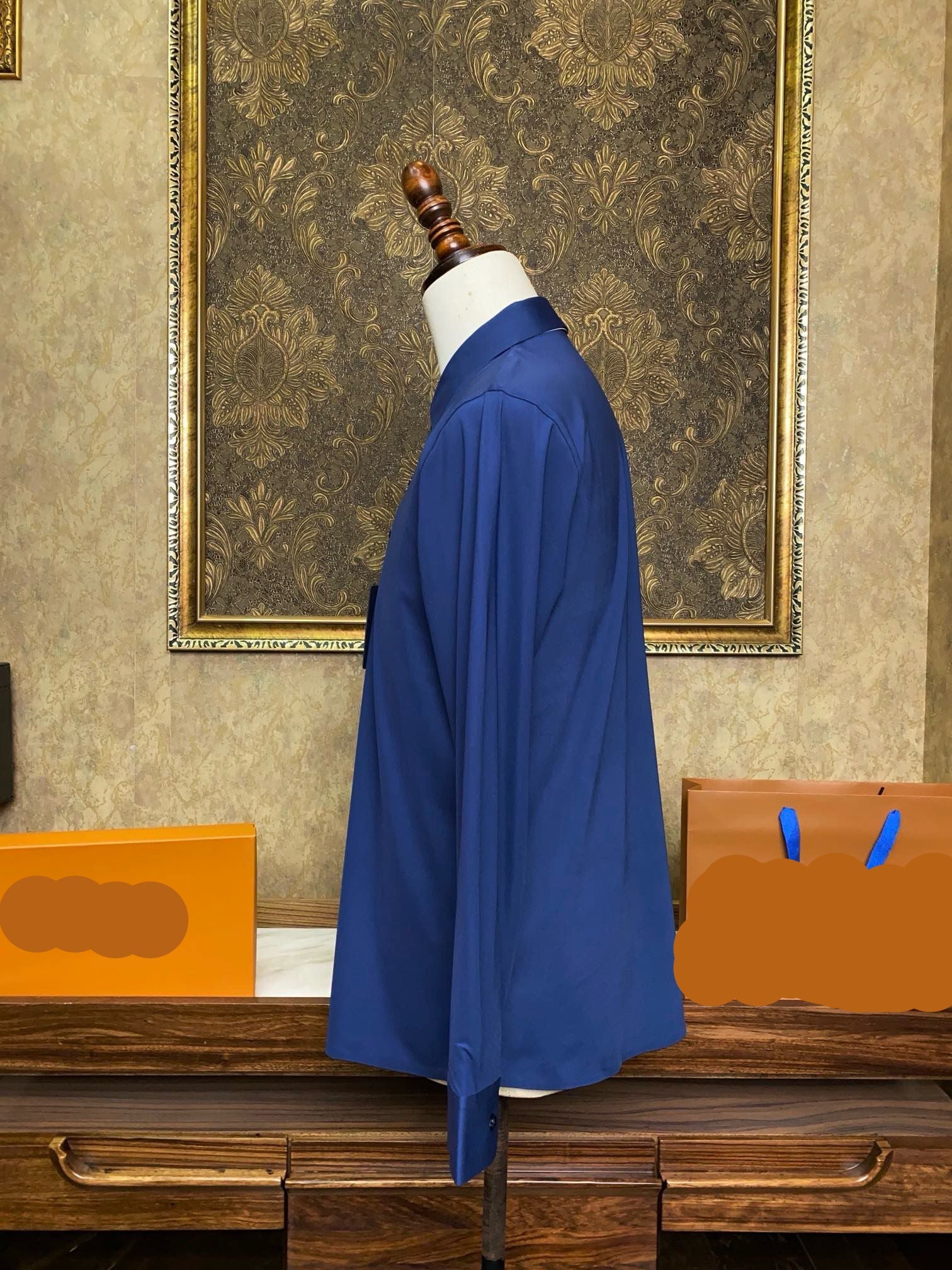 Men’s Classic Navy Executive Dress Shirt - SUITHARBOR