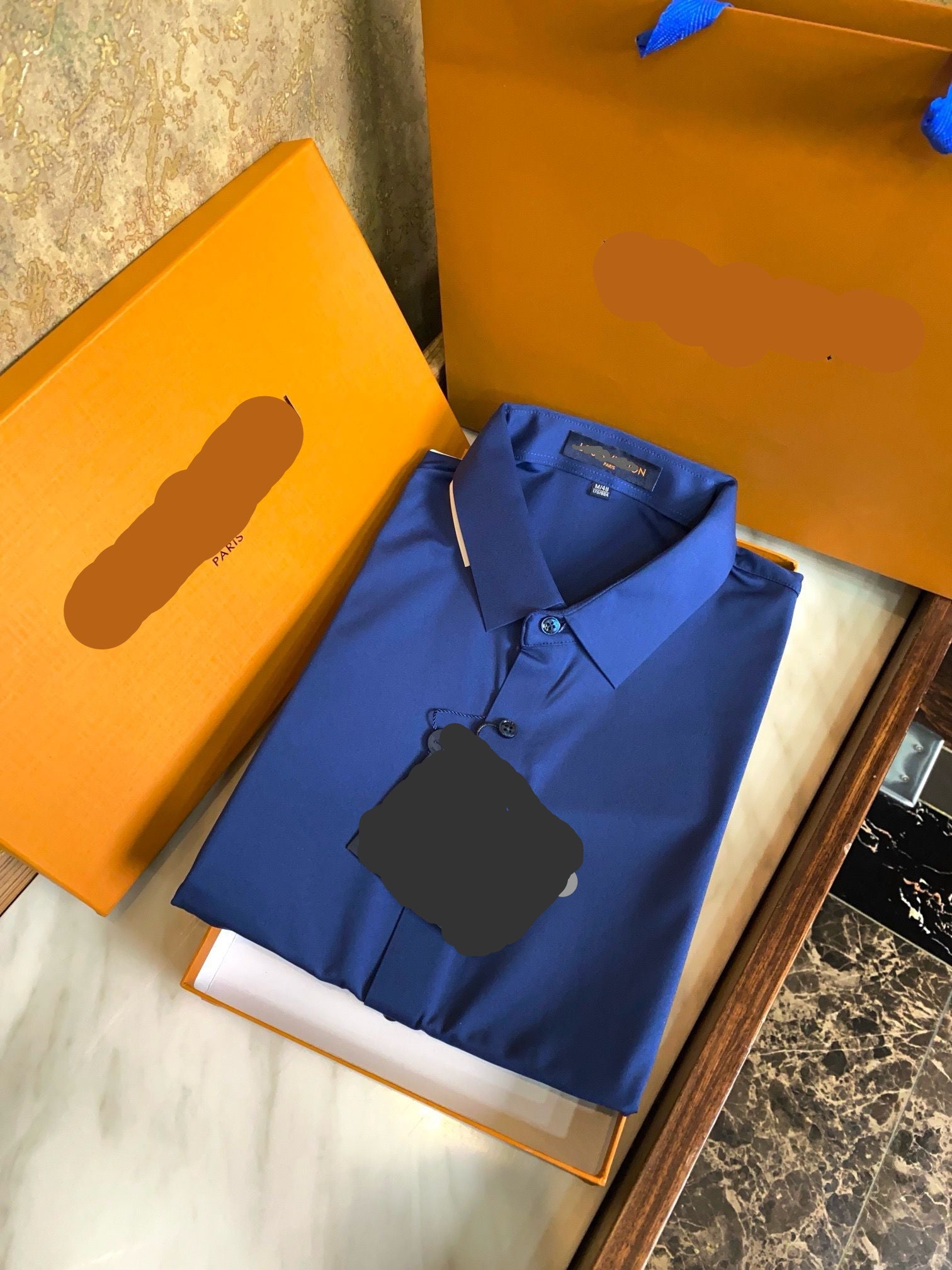 Men’s Classic Navy Executive Dress Shirt - SUITHARBOR