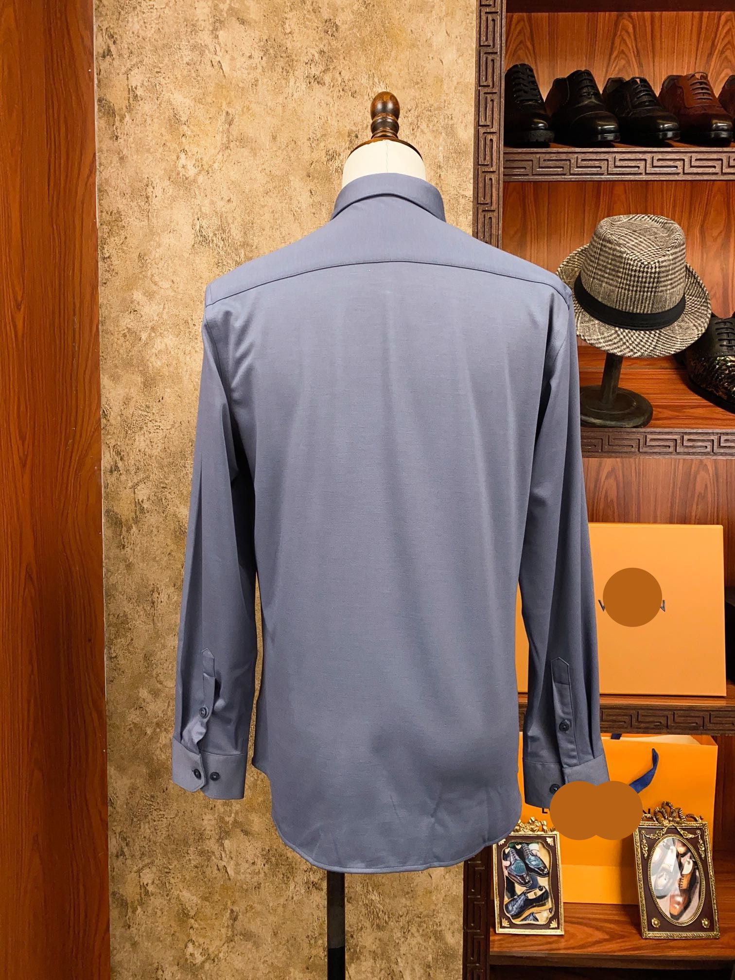 Men’s Dusty Blue Classic Dress Shirt - SUITHARBOR