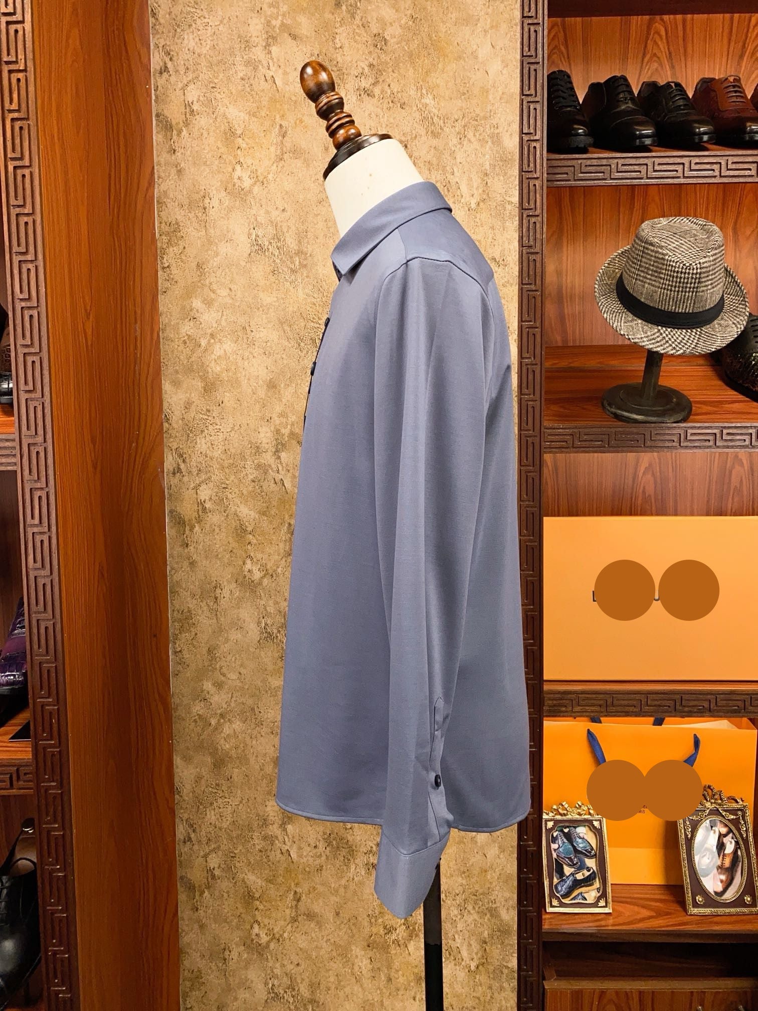 Men’s Dusty Blue Classic Dress Shirt - SUITHARBOR