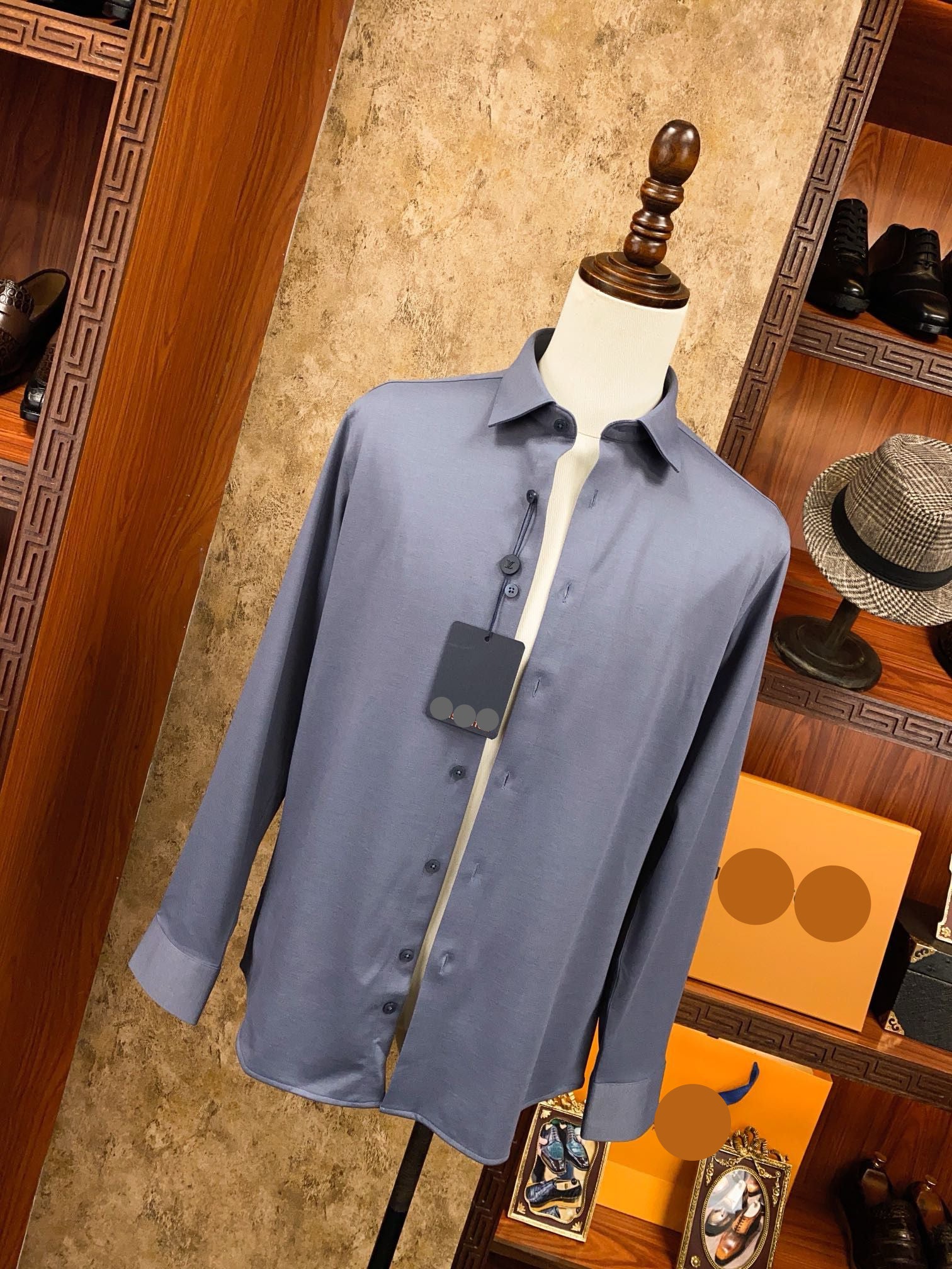 Men’s Dusty Blue Classic Dress Shirt - SUITHARBOR