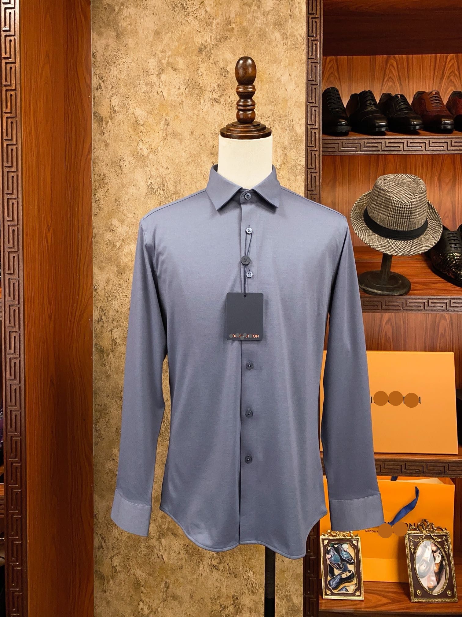 Men's Dusty Blue Classic Dress Shirt Tailored Slim Fit for Office & Formal Events SUITHARBOR Men's Dusty Blue Classic Dress Shirt Tailored Slim Fit for Office & Formal Events SUITHARBOR