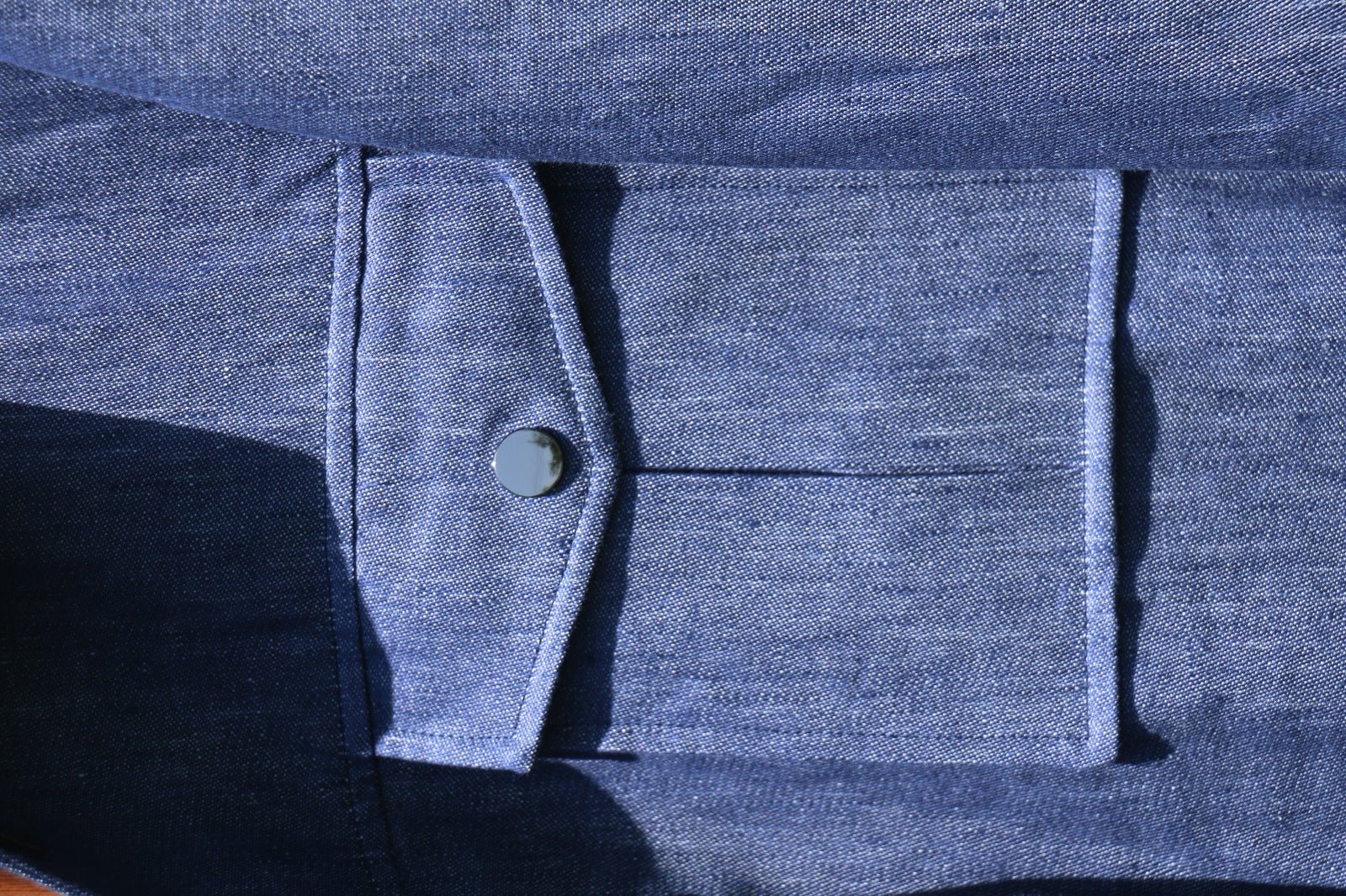 Men's Indigo Linen Utility Jacket - SUITHARBOR