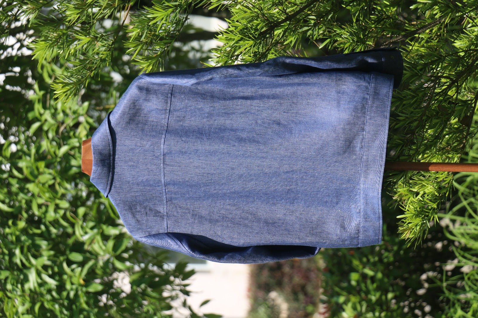 Men's Indigo Linen Utility Jacket - SUITHARBOR