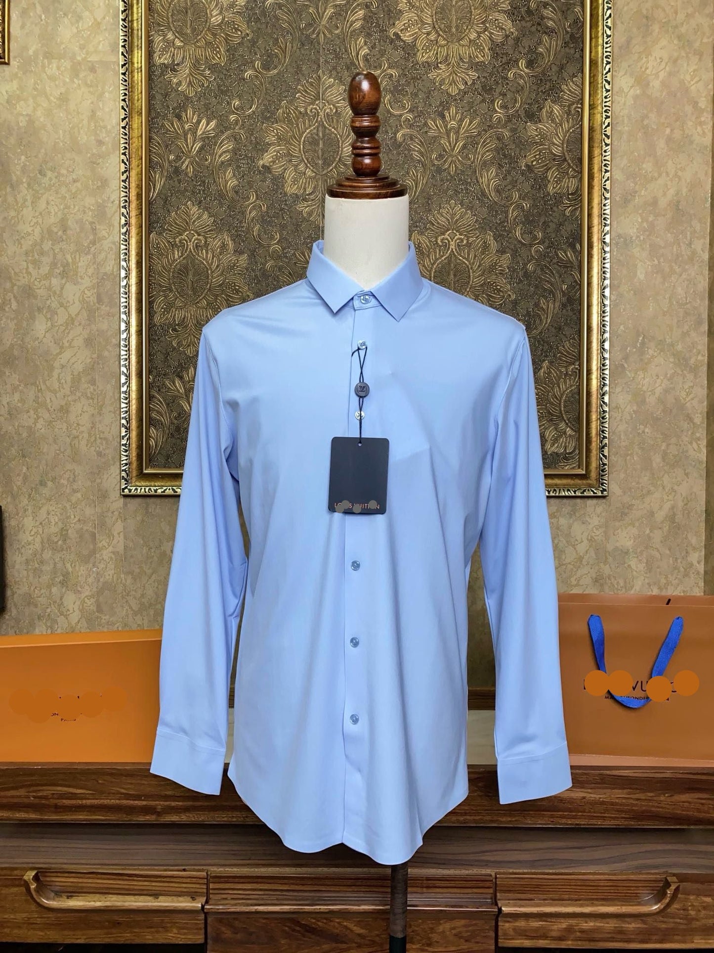 Men’s Light Blue Business Dress Shirt - SUITHARBOR