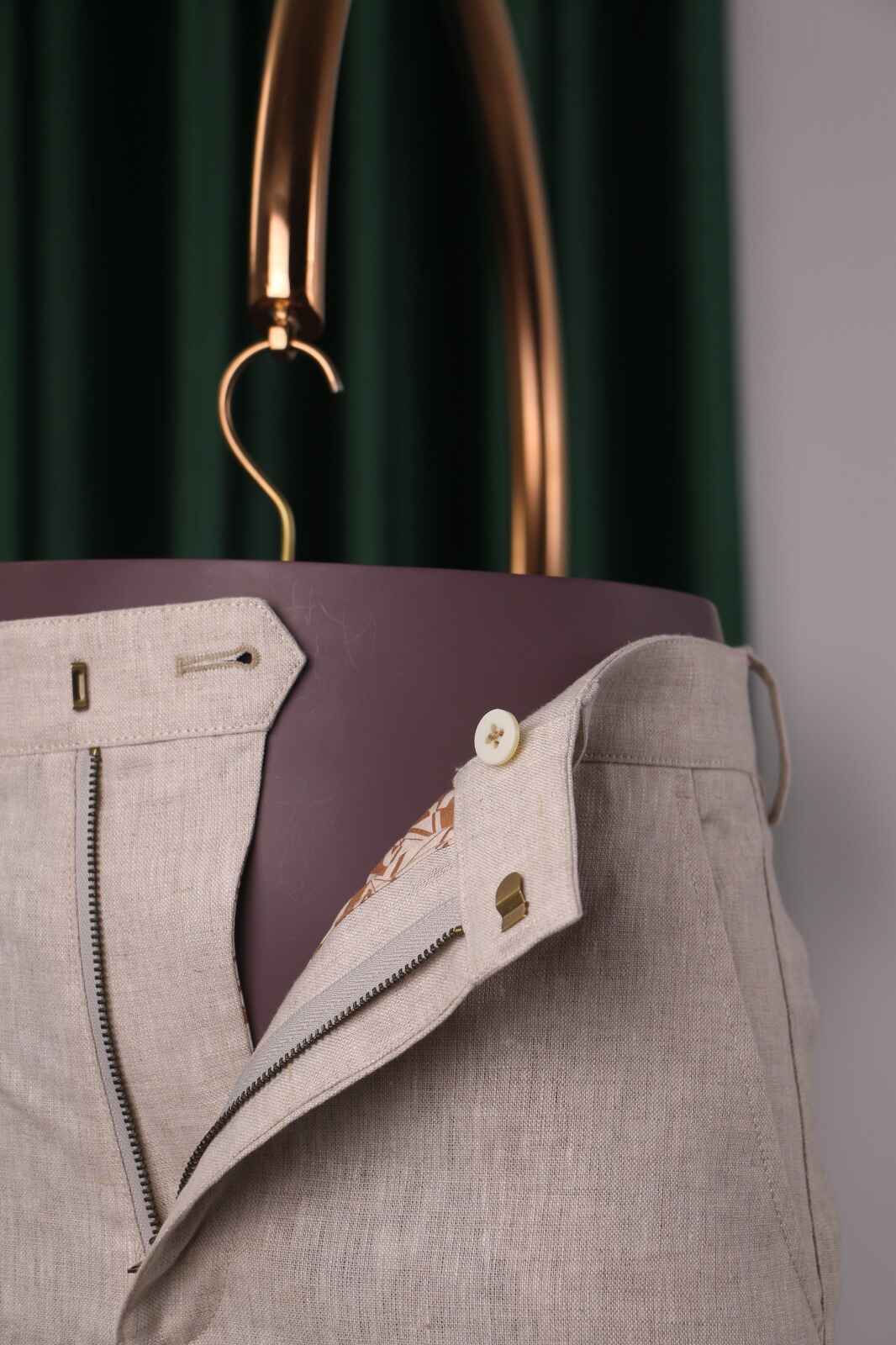 Men’s Natural Beige Linen Shorts - SUITHARBOR