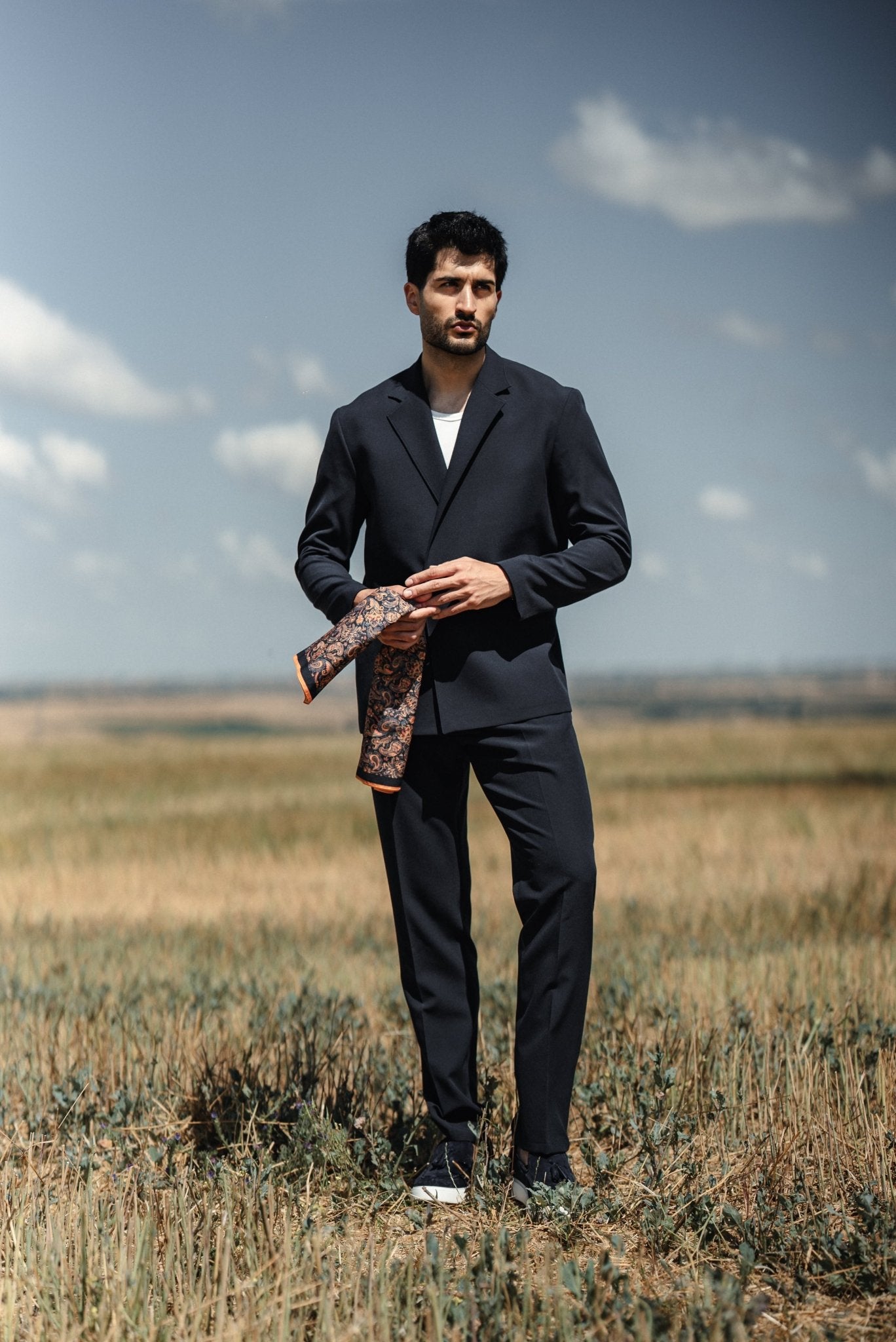 Men’s Navy Blue Slim Fit Suit - SUITHARBOR