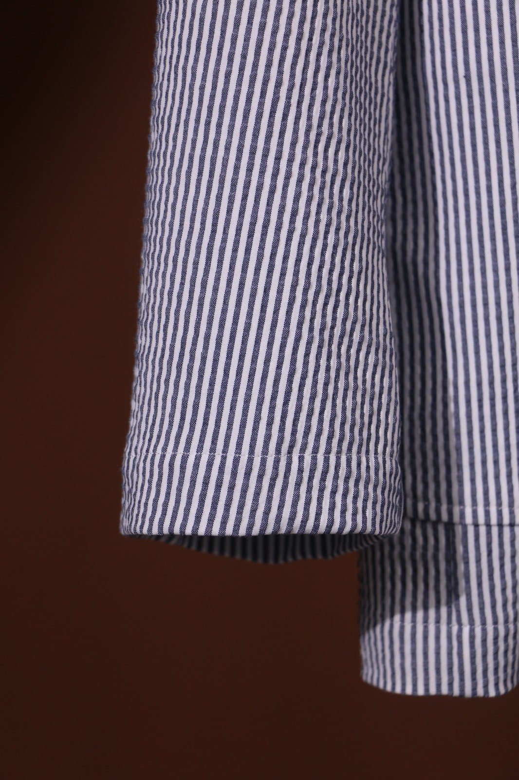 Men’s Navy & White Striped Seersucker Blazer - SUITHARBOR