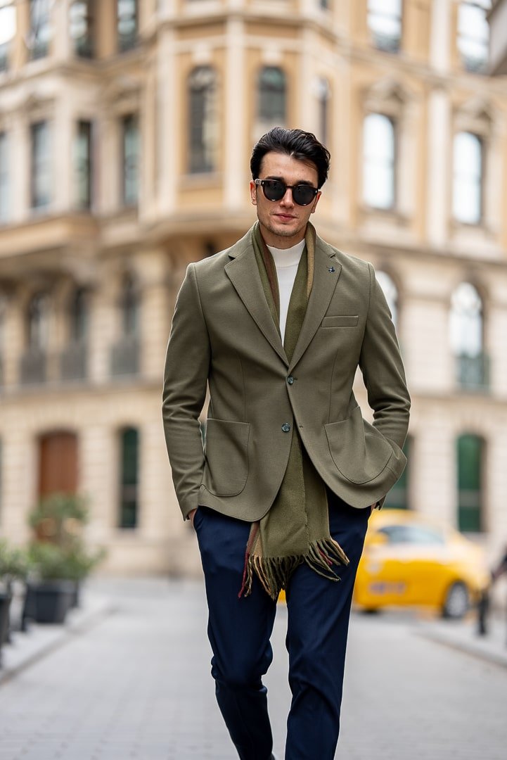 Men’s Olive Green Two - Piece Suit - SUITHARBOR