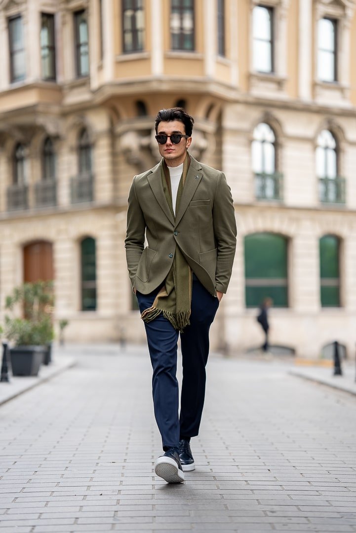 Men’s Olive Green Two - Piece Suit - SUITHARBOR