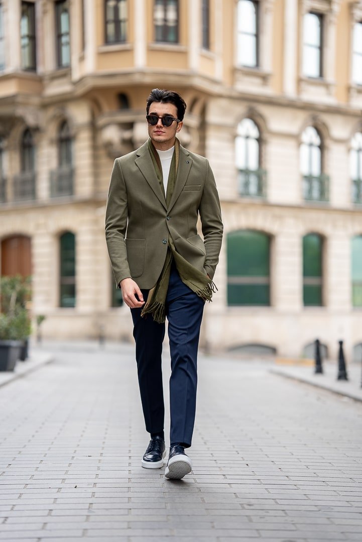 Men’s Olive Green Two - Piece Suit - SUITHARBOR