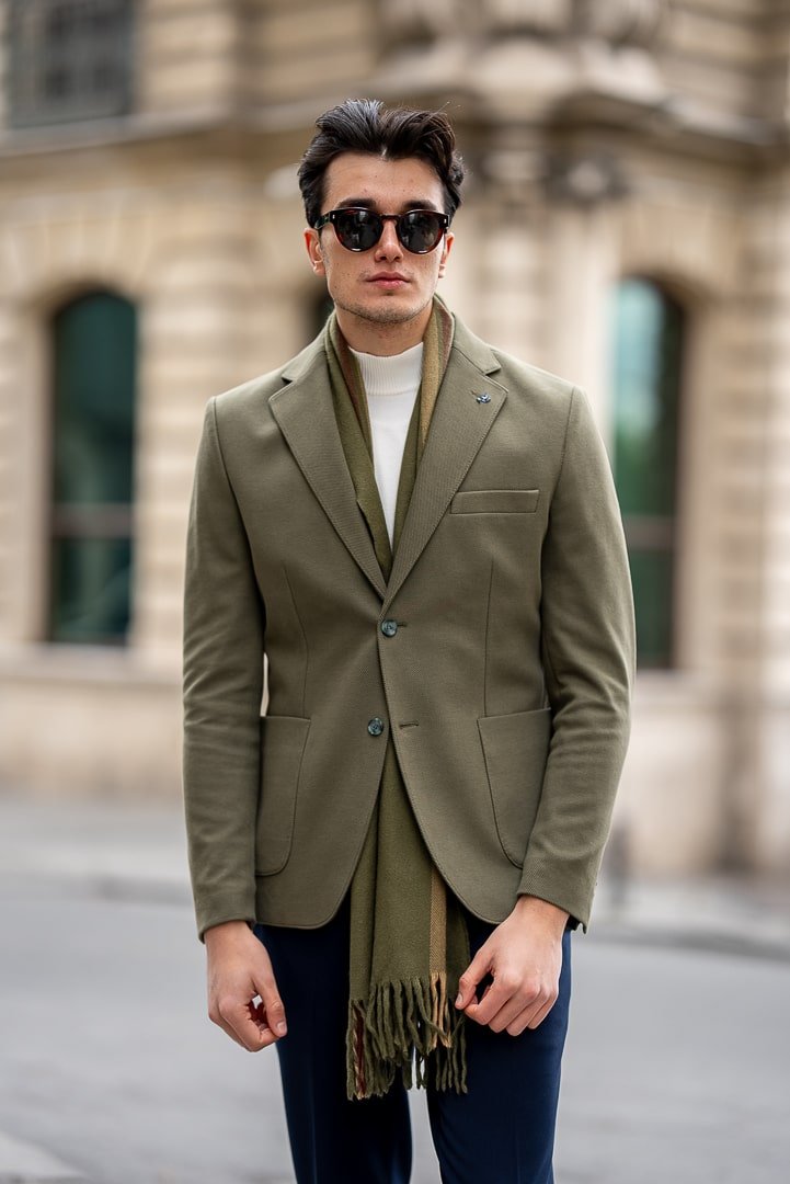 Men’s Olive Green Two - Piece Suit - SUITHARBOR