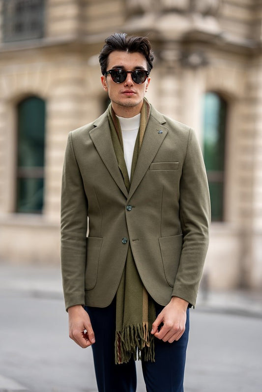 Men’s Olive Green Two - Piece Suit - SUITHARBOR